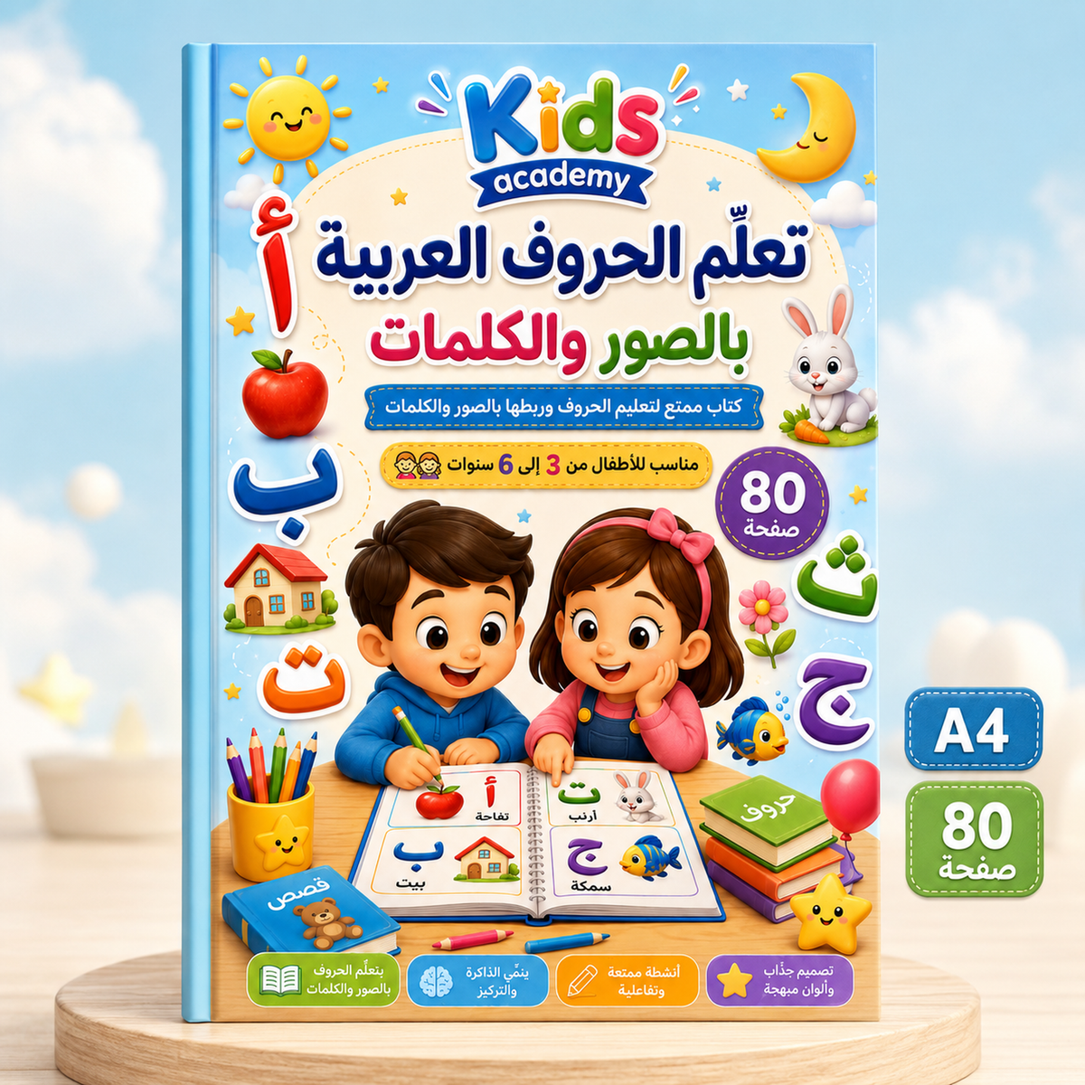 تعلّم الحروف العربية بالصور والكلمات مناسب للأطفال من 3 إلى 6 سنوات PDF