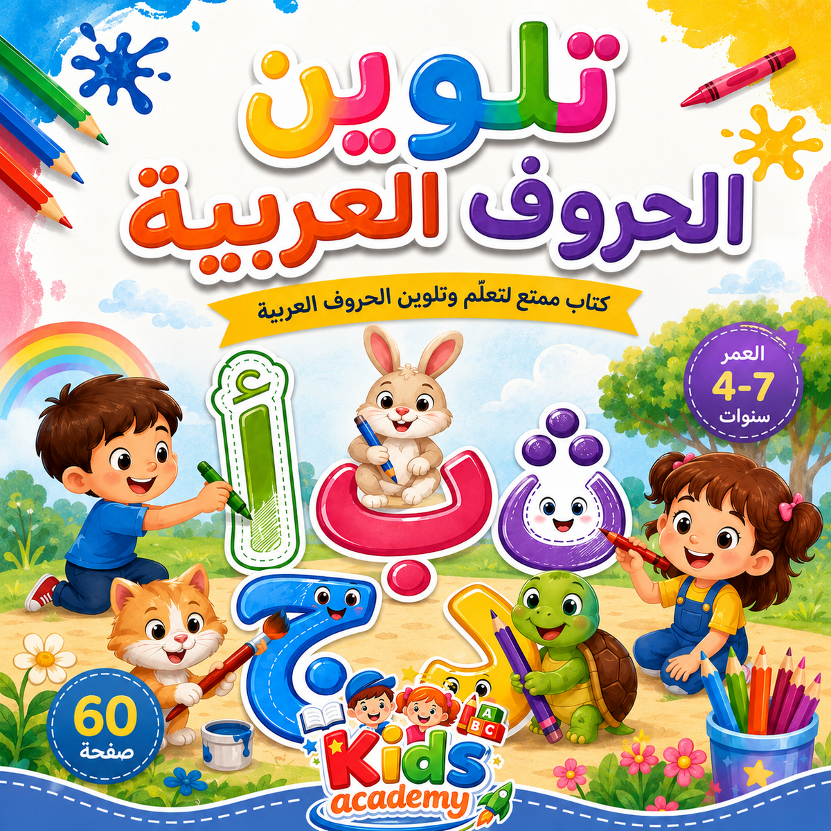 تلوين الحروف العربية 4–7 سنوات | PDF